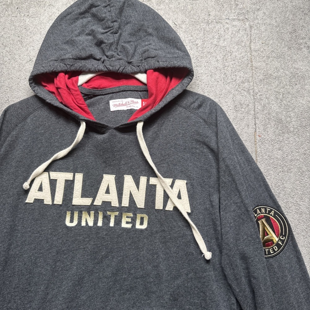 Atlanta United MLS Soccer Hoodie Gray Pullover Mitchell & Ness Men's Medium